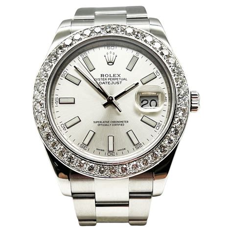 rolex datejust ii silver diamond|rolex diamond datejust 36mm men's.